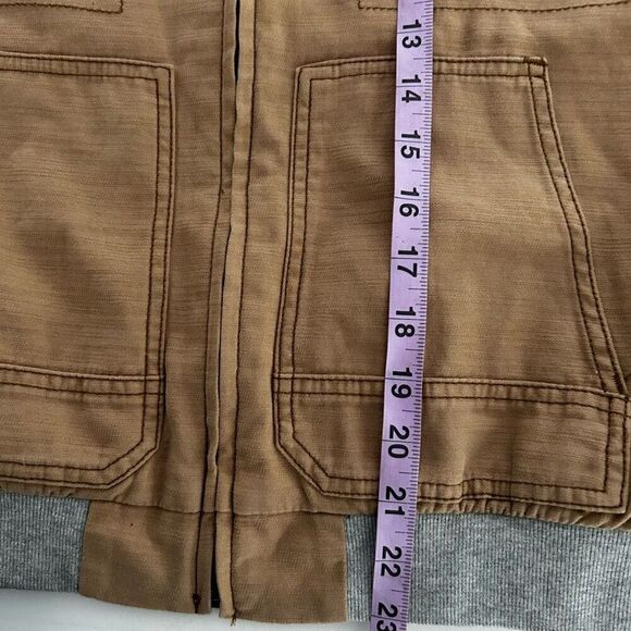 Hei Hei Anthropologie Tan Gray Color Block Full Zip Jacket Size M Sweater - Picture 10 of 11
